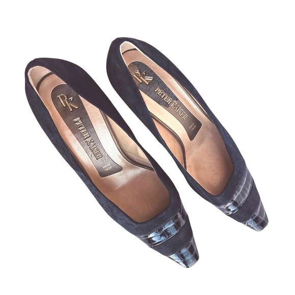Vintage Peter Kaiser Suede Navy Blue Leather pumps NWOT Germany US Womens 9 9.5 - Picture 2 of 13